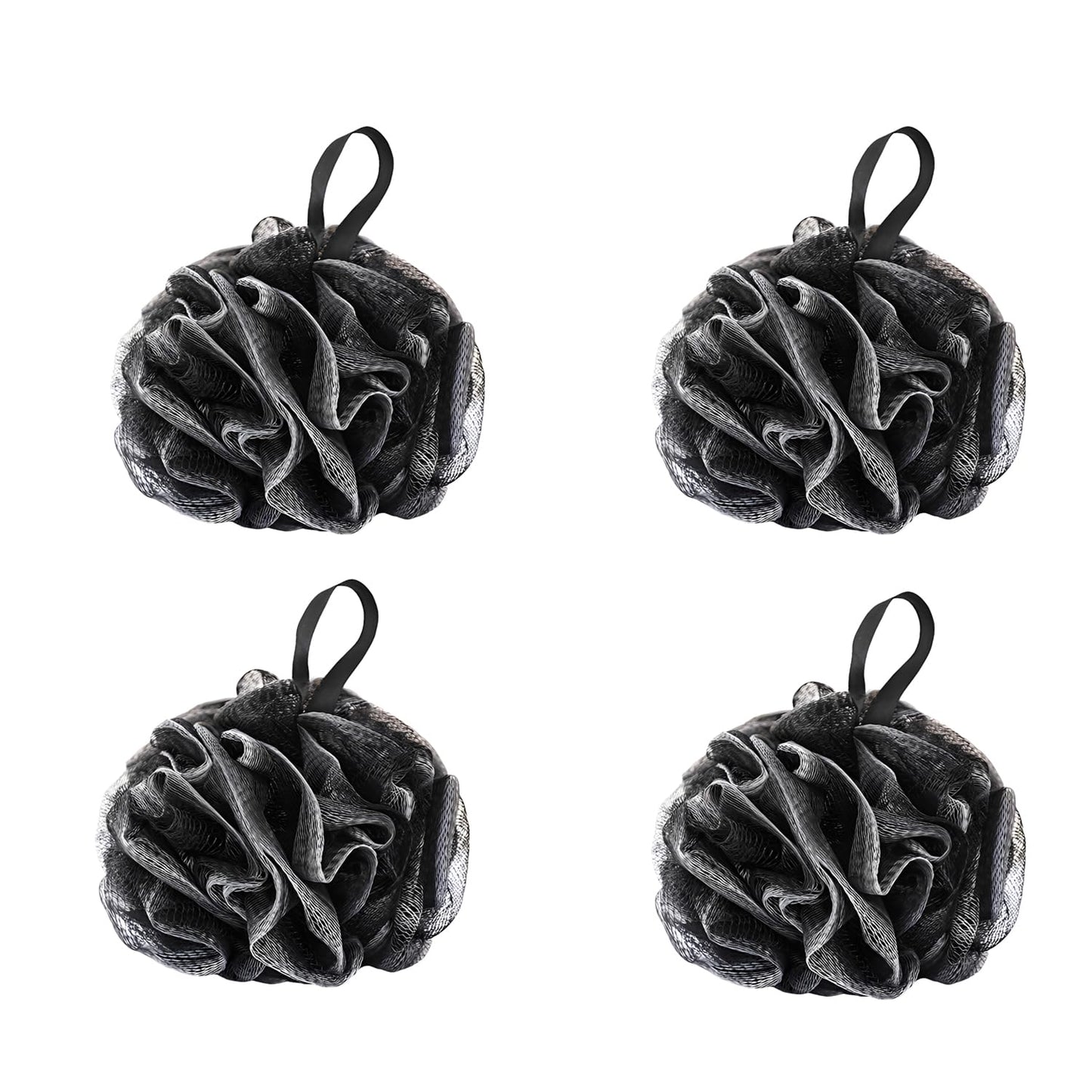 SEVENHEAD Bath Sponge Shower Loofahs, Gray, 50g/Piece, Mesh Pouf Bath Scrunchies Body Wash Puff(Set of 4) Beauty & Personal Care SEVENHEAD