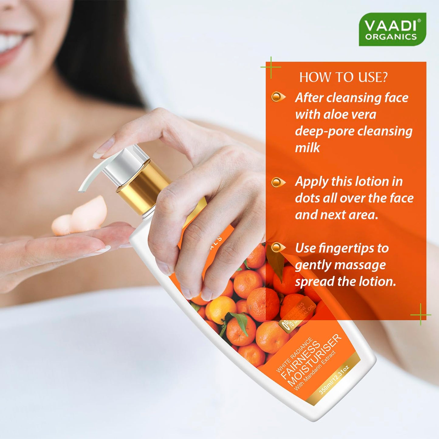 Vaadi Herbals Fairness Moisturizer Lotion With Mandarin And Silk Extract - Vitamin C Rich Mandarins Effectively Lightens Your Skin Tone While Deep Beauty & Personal Care Vaadi Herbals
