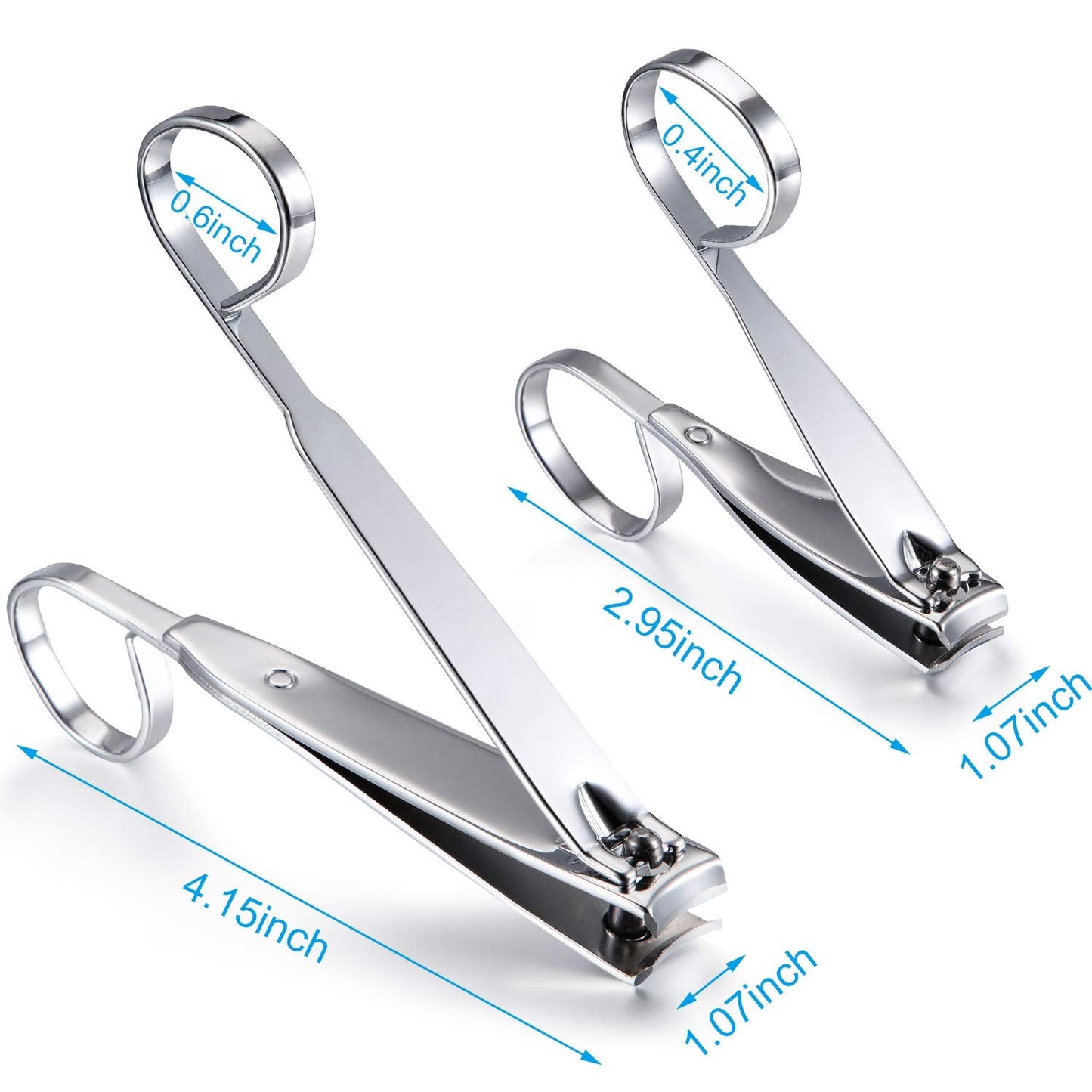 Mudder 4 Pack EZ Grip Nail Clipper Set Sharp Stainless Steel Fingernail and Toenail Clipper Cutters Trimmer Long Handle Travel Nail Kit for Men Beauty & Personal Care Mudder