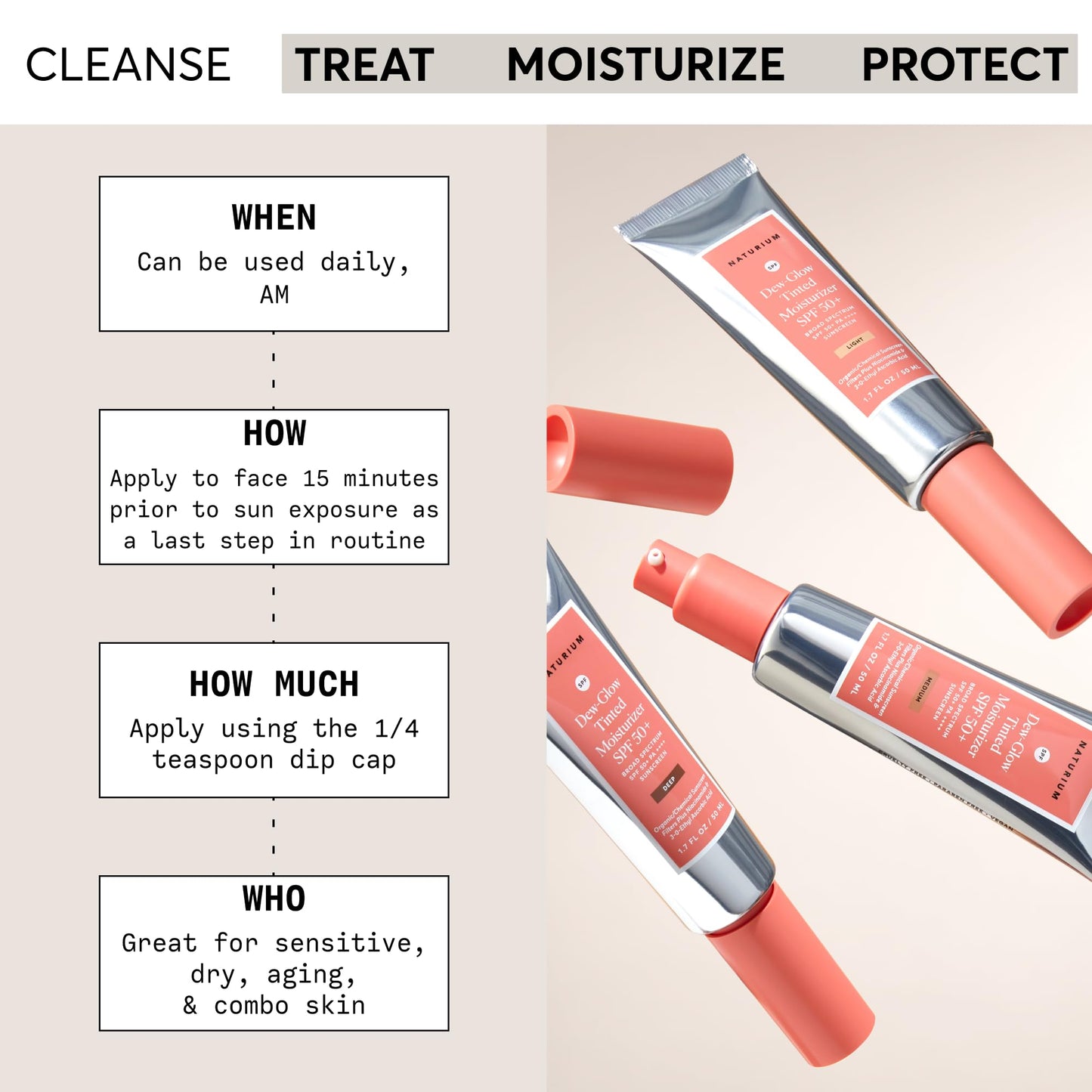 Naturium Dew-Glow Tinted Moisturizer SPF 50+ Light, Daily Moisturizing Sunscreen & Face Primer with Tint, Skin Protector with Dewy Finish, 1.7 oz Beauty & Personal Care Naturium