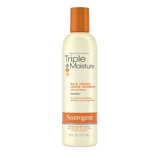 Neutrogena Triple Moisture Silk Touch Leave-In Cream Conditioner for Extra Dry Hair, Damaged & Over-Processed Hair, Hydrating with Olive, Meadowfoam & Sweet Almond, 6 fl. oz Beauty & Personal Care Neutrogena