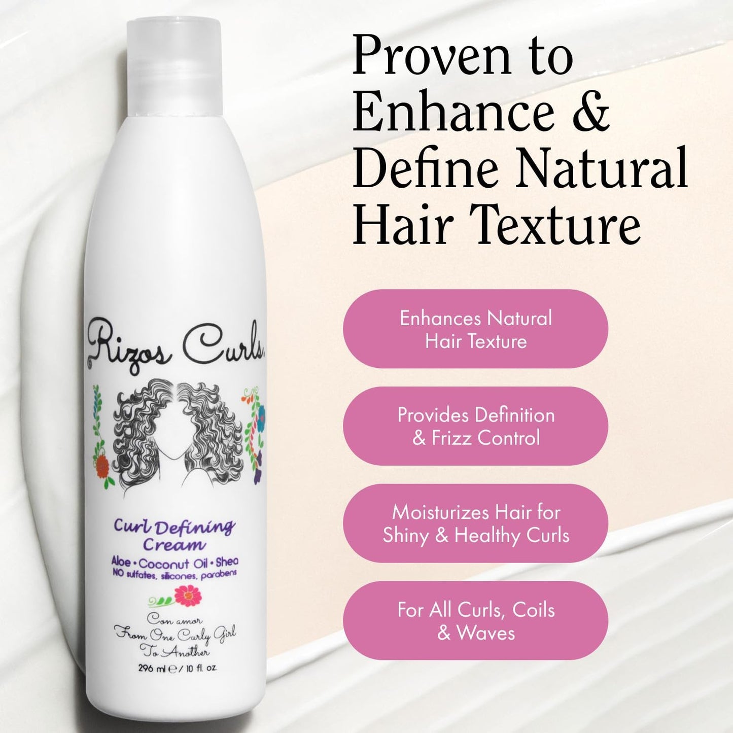 Rizos Curls Travel Curl Defining Cream, Enhance Waves, Curls & Coils, Soft Hold for Weightless Volume, Moisturizing for Frizz-Free Shine with Aloe Beauty & Personal Care Rizos Curls