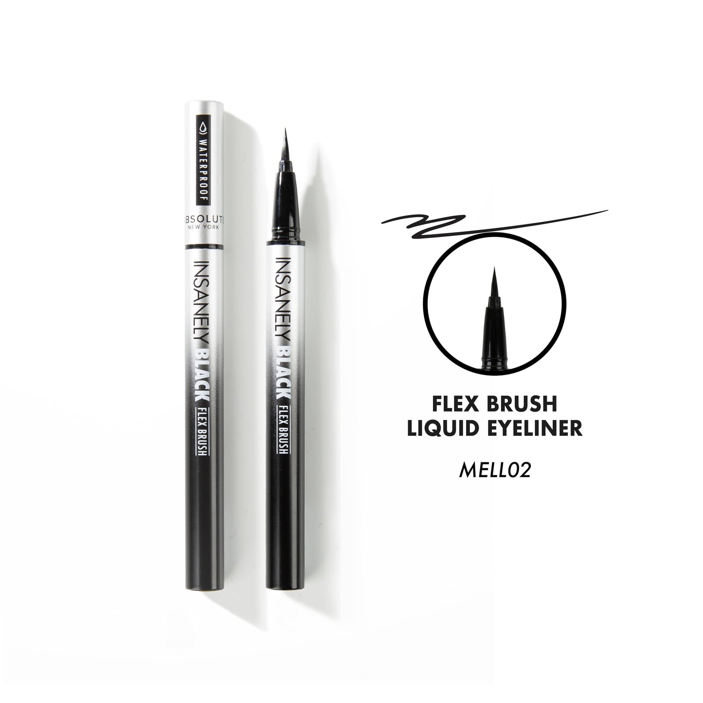 Absolute New York Insanely Black Micro Angled Liquid Eyeliner, Thin Pointed End, Creates Thin Lines Closer to Lash Line Beauty & Personal Care Absolute New York