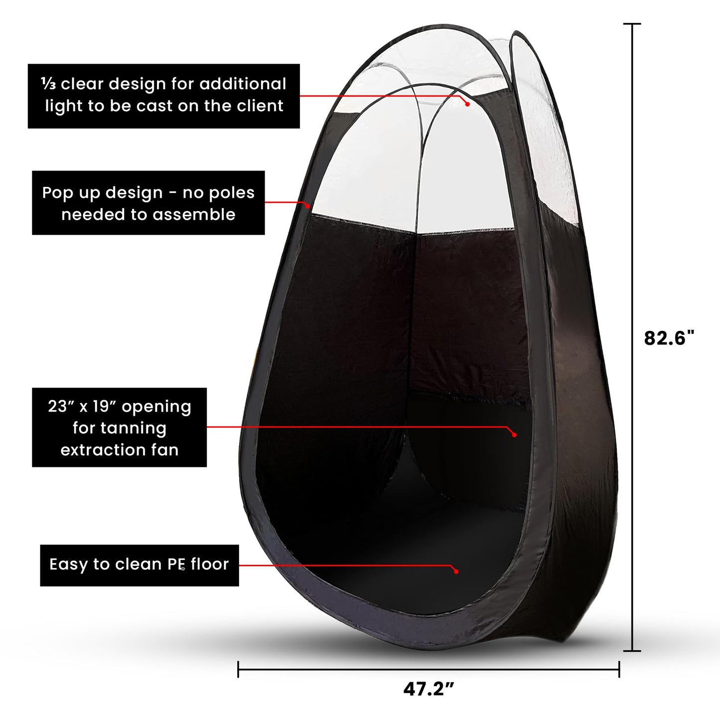 KobbTan Large Deluxe Spray Tan Tent - Pop Up Tent Portable Tanning Booth with Carry Case - Clear Window for Perfect Spray Tanning - Extraction Fan Beauty & Personal Care KOBBTAN