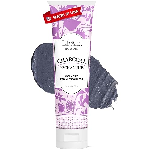 LilyAna Naturals Charcoal Face Scrub - Facial Exfoliator - Microdermabrasion Scrub - Facial Skin Care Products for Women and Men - Lavender and Tea Beauty & Personal Care LilyAna Naturals