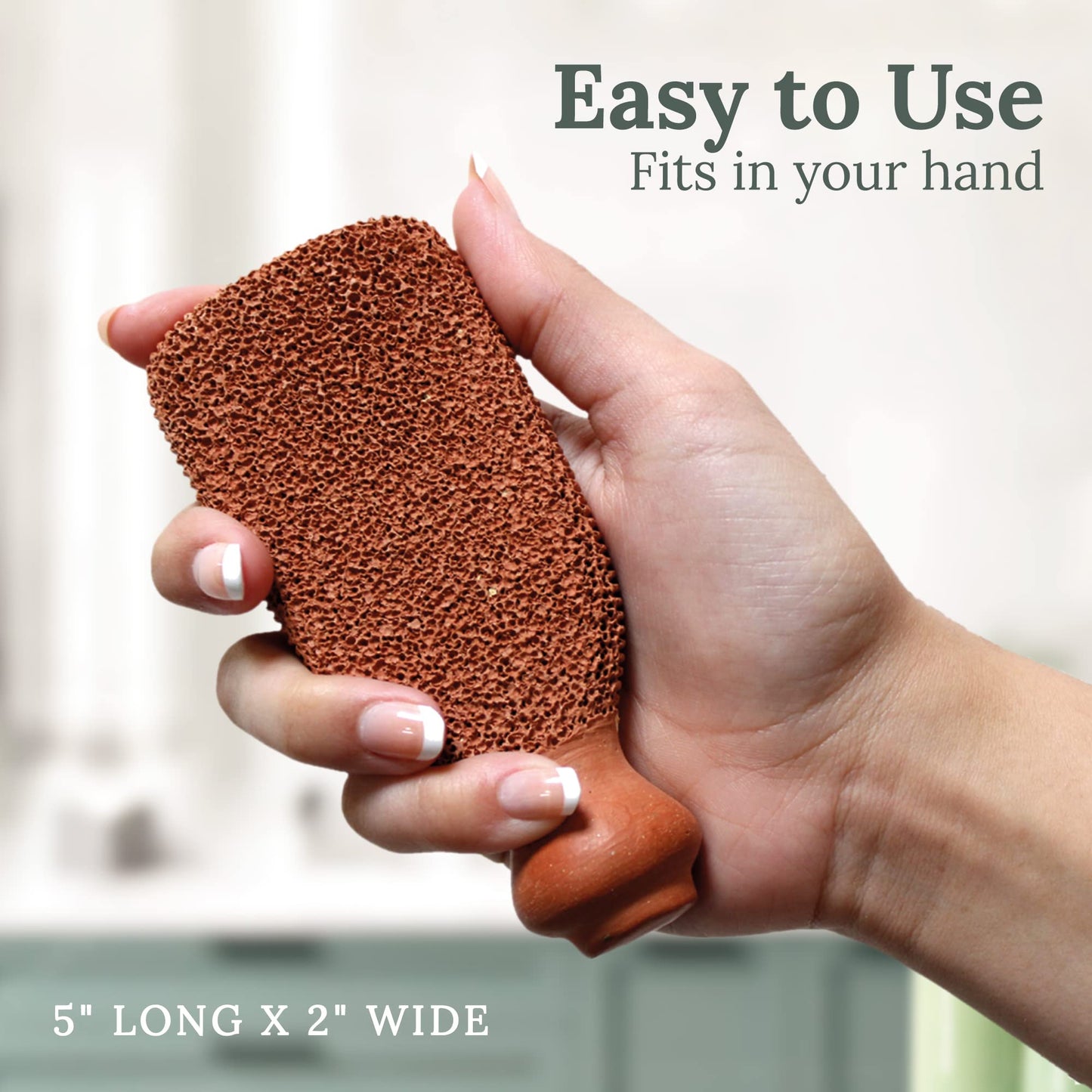 Pumice Stone for Feet Lasts 5+ Years Foot Exfoliator Scrubber Callus Remover Made of Natural Terra-Cotta Beauty & Personal Care GILDEN TREE