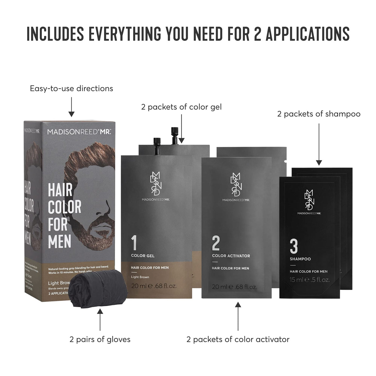 Madison Reed Mr. Hair Color for Men, Light Brown Demi-Permanent Hair Dye, Reduces Grays in 15 Minutes For Hair & Beard, Nourishing & Strengthening Beauty & Personal Care Madison Reed