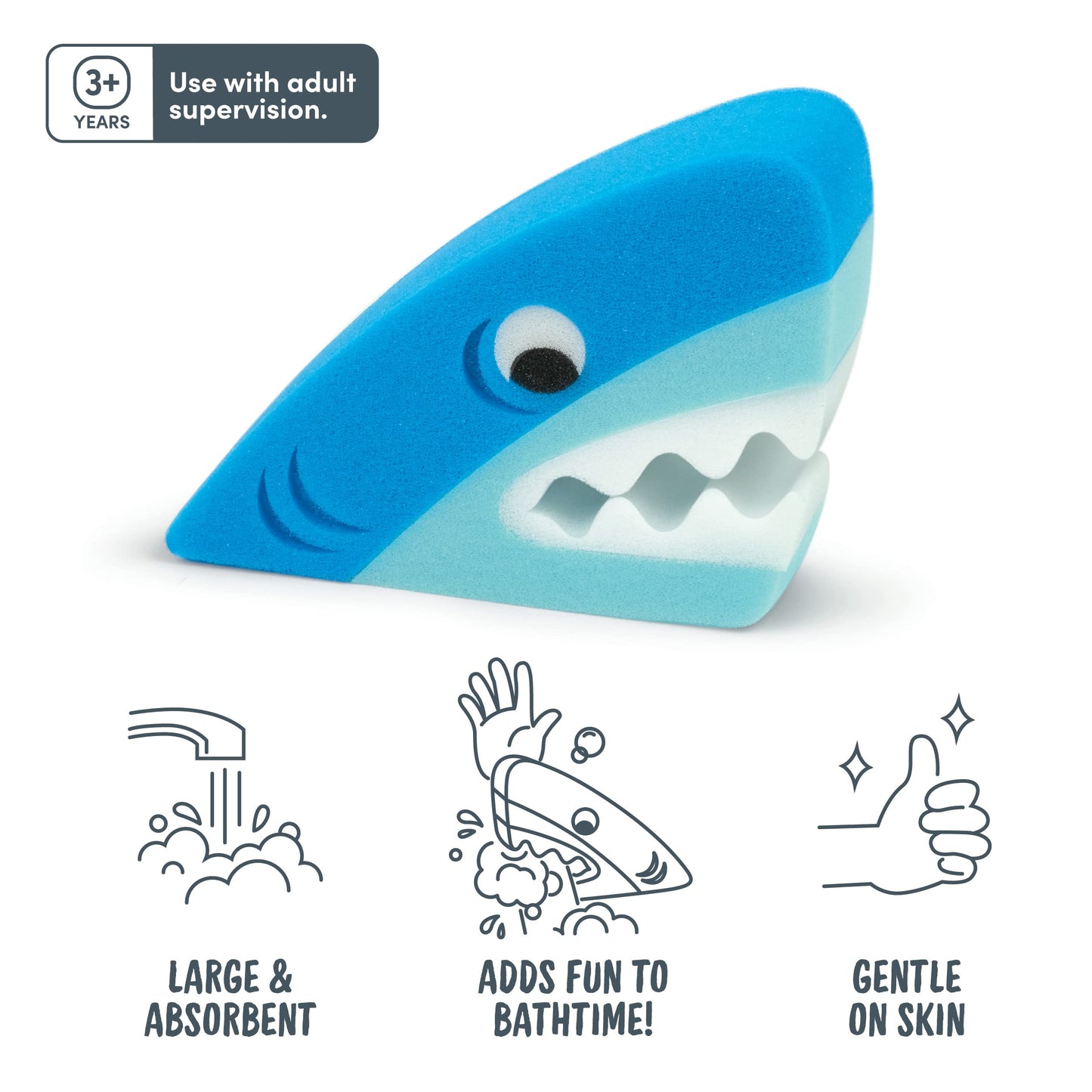 Genuine Fred Bath Biters, Children's Bath Sponge, Shark - Large & Absorbent - Gentle on Skin - Adds Fun to Bathtime or Water Table - Great Gift Beauty & Personal Care Genuine Fred