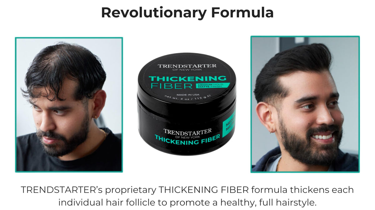 TRENDSTARTER - THICKENING FIBER (4oz) - Medium Hold - Matte Finish - Premium Hair Thickening Clay Pomade - Water-Based - All-Day Hold Styling Product Beauty & Personal Care TRENDSTARTER