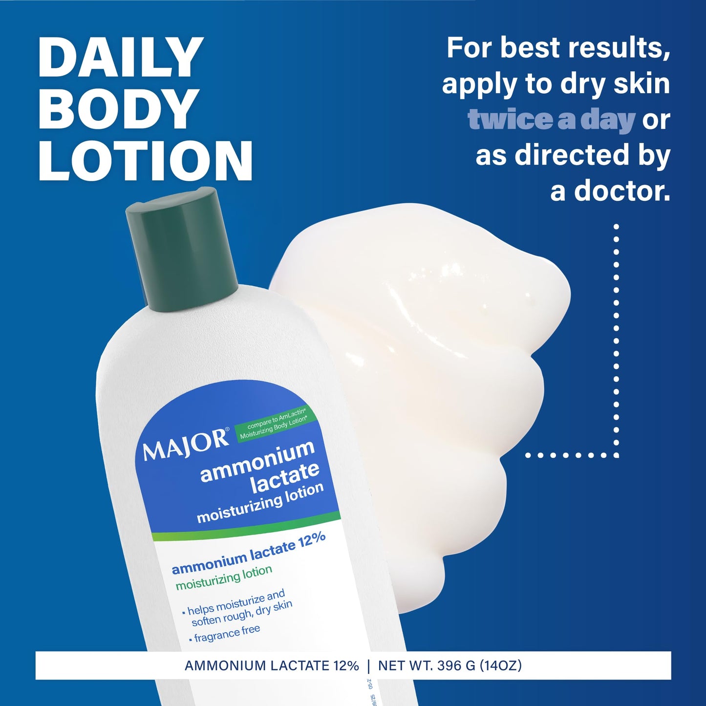 Major Ammonium Lactate 12% Moisturizing Lotion - Lactic Acid Lotion - Helps Moisturize and Soften Rough, Dry Skin - Daily Body Lotion - Fragrance-Free Beauty & Personal Care MAJOR
