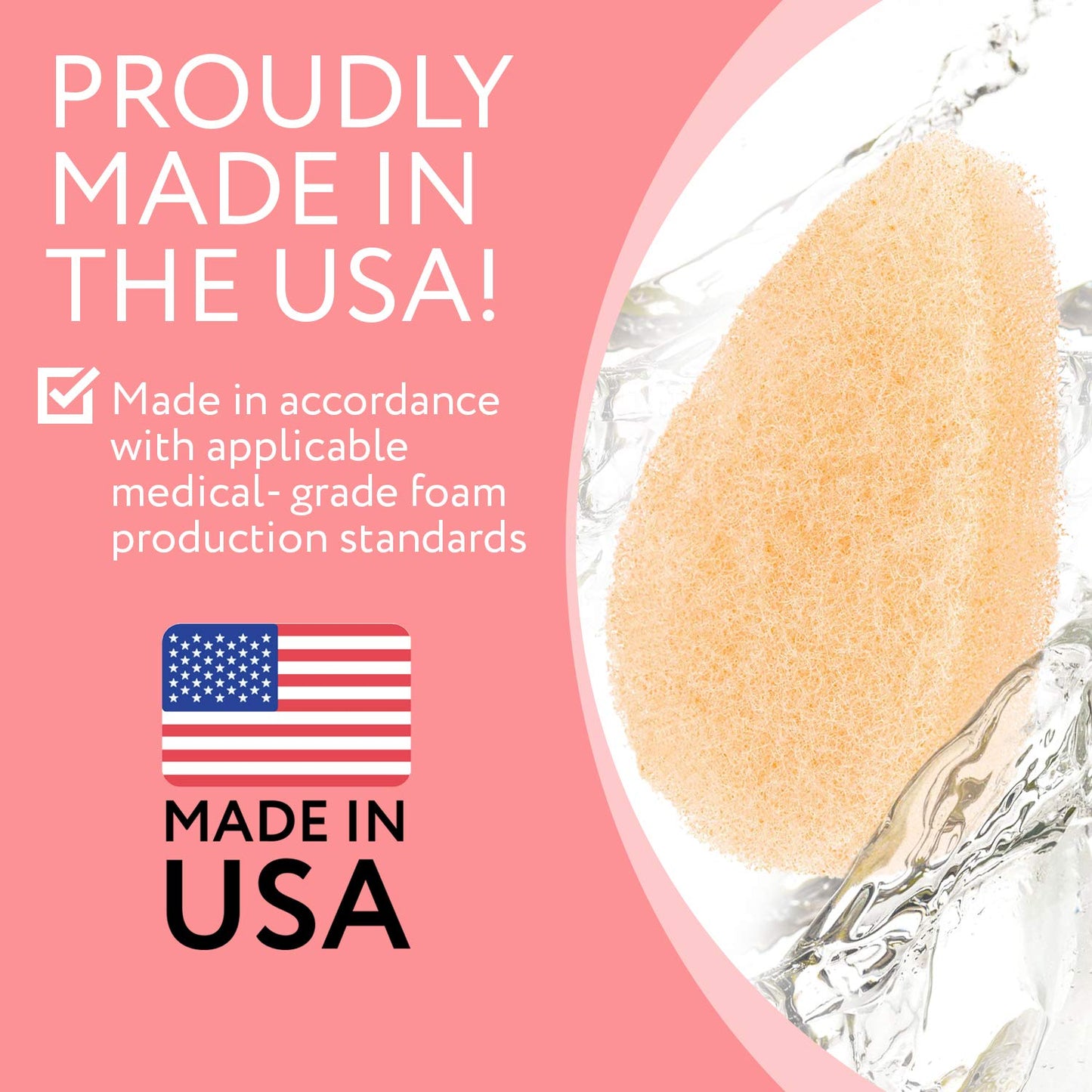 IMPRESA Face Scrubber Exfoliator Sponges - Regular Puff - Natural Medical-Grade Foam - 10 Pack Reusable Exfoliating Pads - Deep Cleanse & Dead Skin Beauty & Personal Care IMPRESA