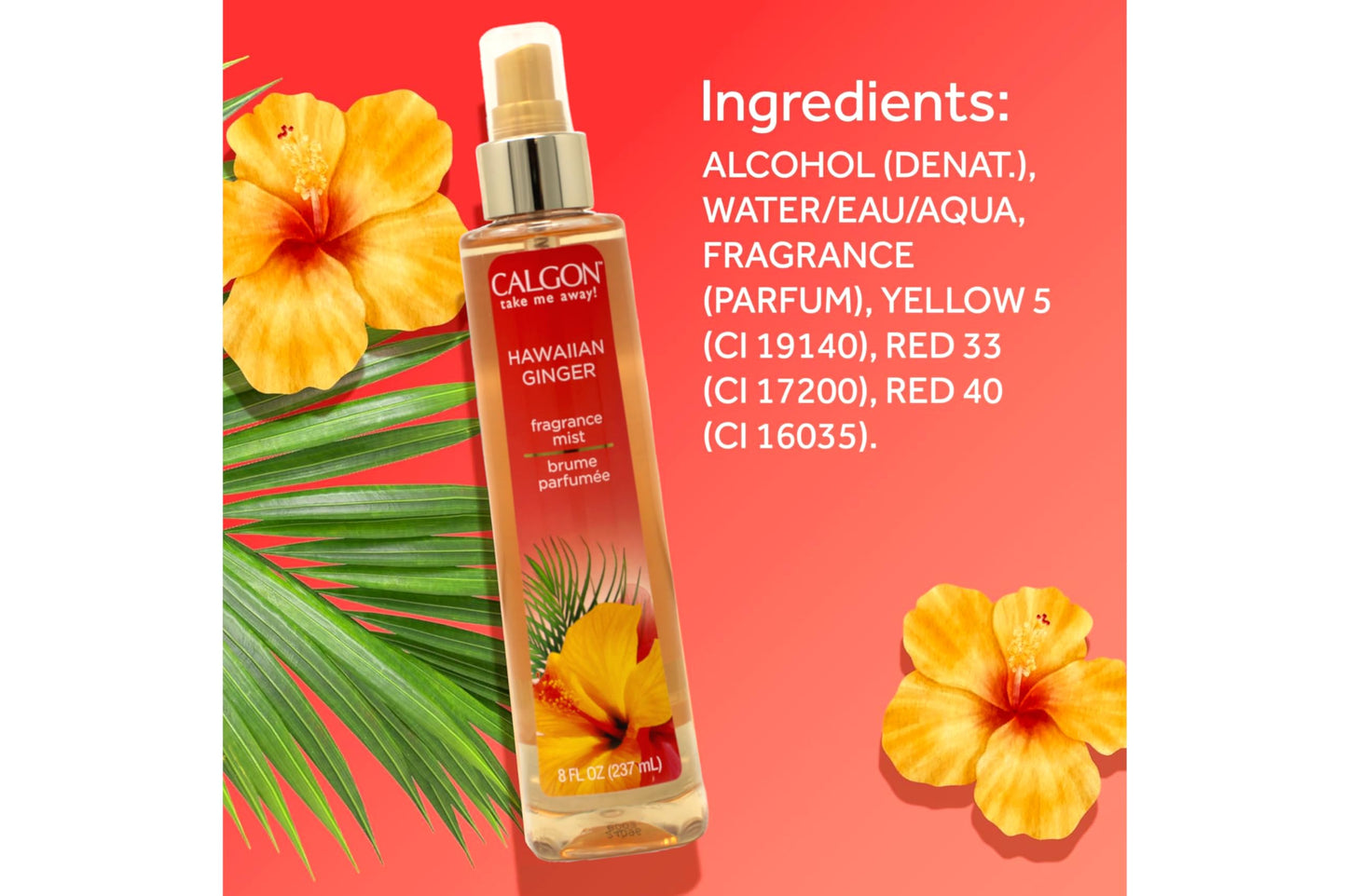 Calgon Hawaiian Ginger Fragrance Body Mist 8 oz ( Pack of 9) Beauty & Personal Care Calgon