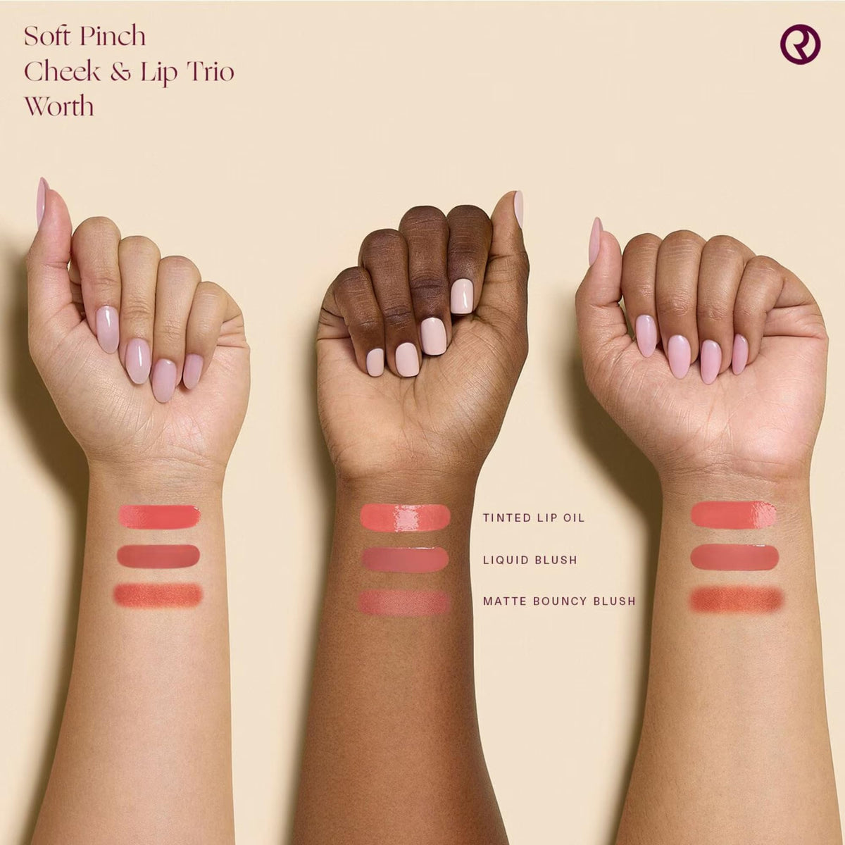 Rare Beauty Soft Pinch Cheek & Lip Trio - Matte Blush, Mini Liquid Blush and Mini Tinted Lip Oil