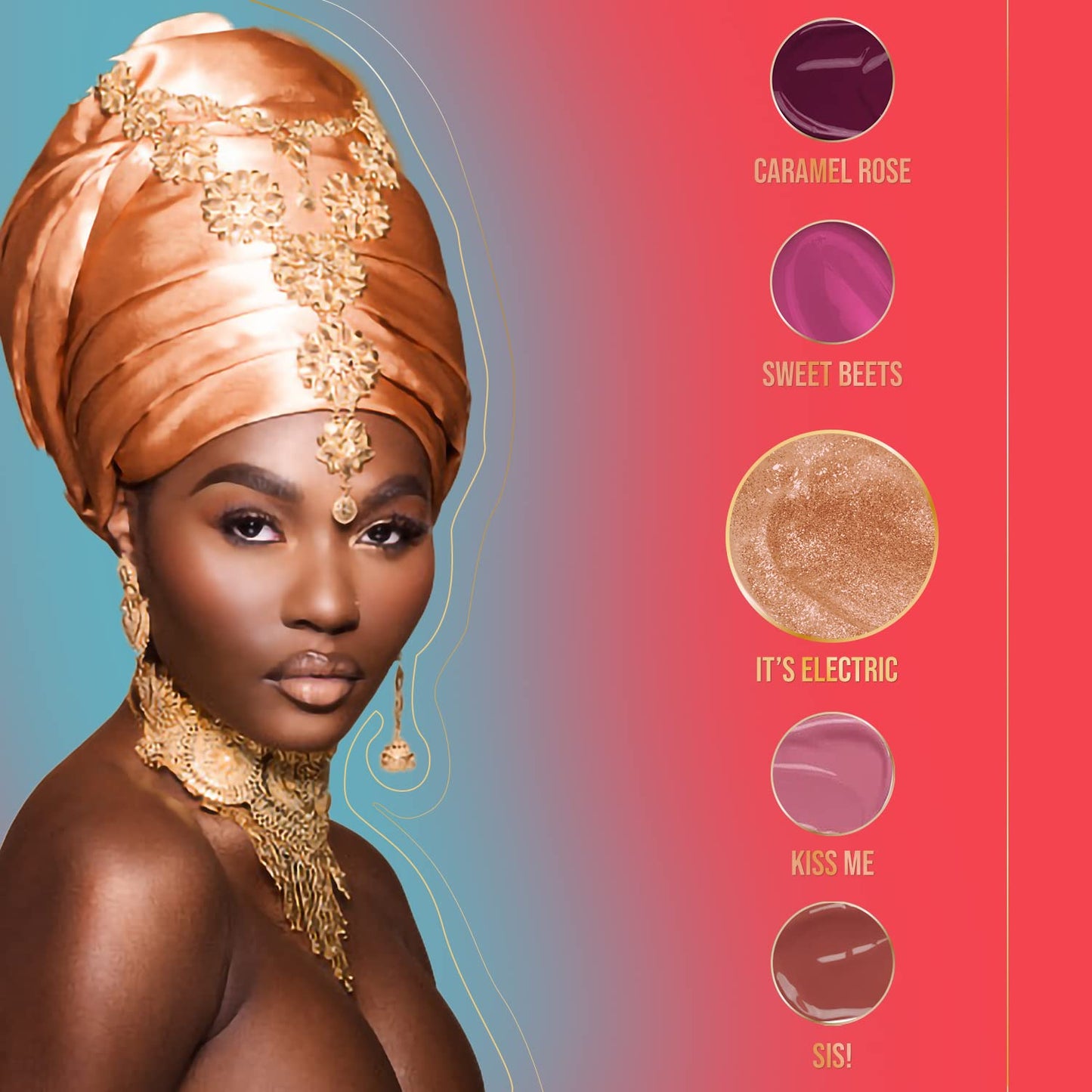 Juvia's Place Lip Gloss Glass It's Electric - Gold Shimmer,16 oz, Clear, Plump, Long Lasting Non-Sticky Luscious High Shine,Glides on Richly Glossy Beauty & Personal Care Juvia's Place