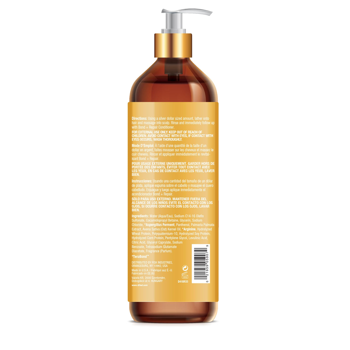 Difeel Bond & Repair Sulfate Free Shampoo, 33.8 oz - Restorative Bond Shampoo for Natural Hair