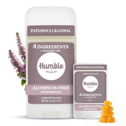 Humble Aluminum-Free Deodorant for Women & Men, Patchouli & Copal - Clean & Fresh Natural Deodorant Stick with Essential Oils for Long-Lasting Odor Beauty and Personal Care HUMBLE SIMPLE AND TRUE.