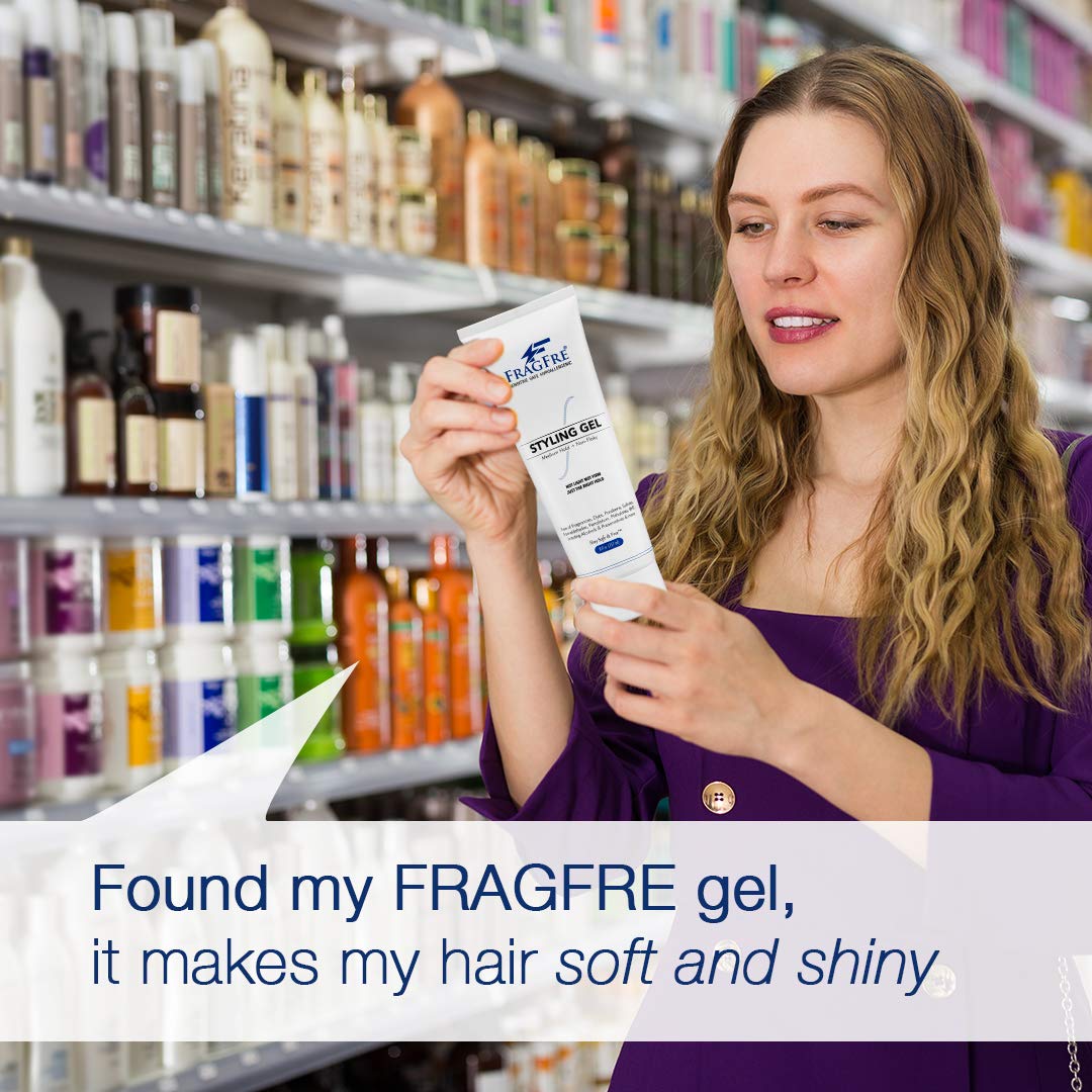 FRAGFRE Styling Gel Fragrance Free 8 oz Medium Hold - Hair Styling Gel for Sensitive Skin - Hypoallergenic Parabens Free - Gluten Free Vegan Cruelty Beauty & Personal Care FRAGFRE
