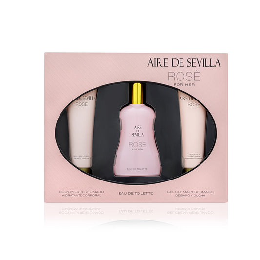 Instituto Español Aire de Sevilla Rose Gift Set for Women, Travel Size Eau de Toilette, Body Gel & Body Lotion (100 ml / 3.4 fl oz Each) Beauty & Personal Care Instituto Español