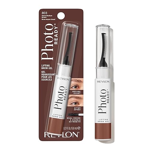 Revlon PhotoReady Lifting Brow Gel, Tinted Eyebrow Lamination with Spoolie Brush, Conditions, Shapes & Defines, 803 Warm Medium Brown, 0.23 fl oz Beauty & Personal Care REVLON