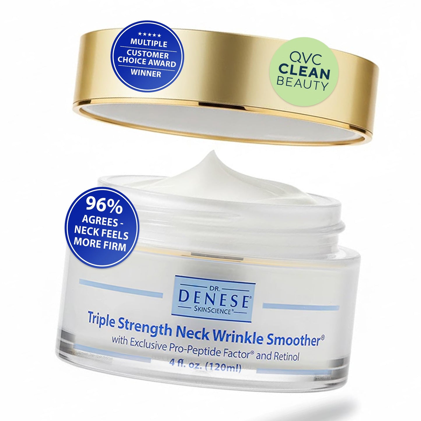 Dr. Denese Triple Strength Neck Wrinkle Smoother 4 oz - Firming Cream with Triple Amount of Peptides Compared to Industry Standards - Retinol Beauty & Personal Care Dr. Denese
