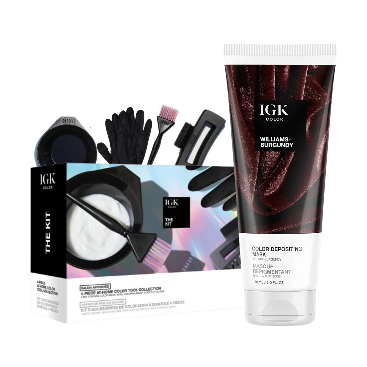 IGK Williams Burgundy | Intense Burgundy Hair Gloss + Color Depositing Kit | Boost Shine, Enhance Burgundy & Wine Tones, Refresh Color | Semi Beauty & Personal Care IGK