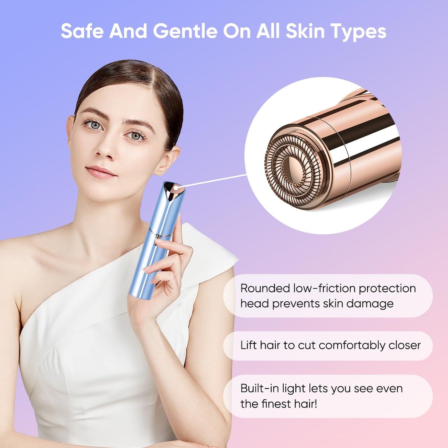 Facial Hair Remover for Women- as Seen on TV Painless Face Shaver -Mini Hair Remover, Electric Razor Shaver Portable Bikini Epilator for Lips, Chin Beauty and Personal Care claities