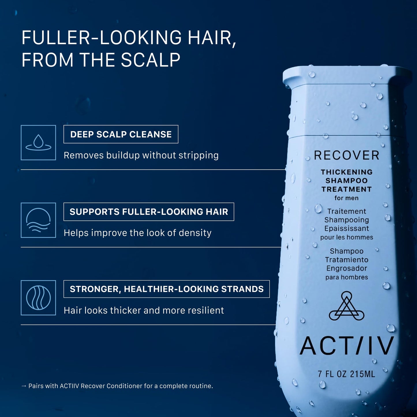 ACTIIV Recover Thickening Shampoo & Conditioner Bundle for Men (7 oz Each) - For Fine & Thinning Hair, Supports Fuller, Thicker-Looking Hair & Healthy Beauty & Personal Care ACTIIV