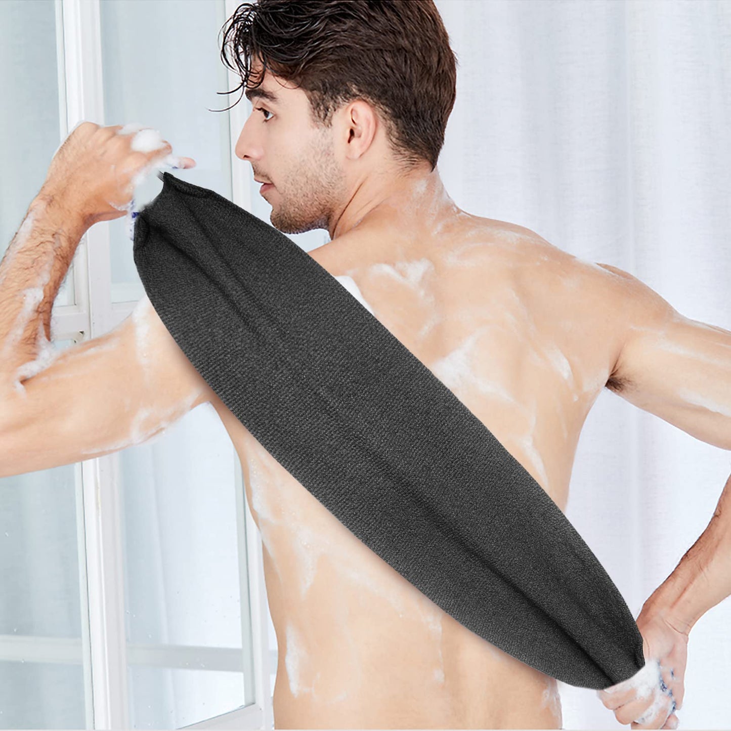 Evridwear Exfoliating Back Scrubber with Handles Two Sides for Body Shower Deep Cleans Skin Massages Invigorating Blood Circulation Men Women One Size Beauty & Personal Care Evridwear