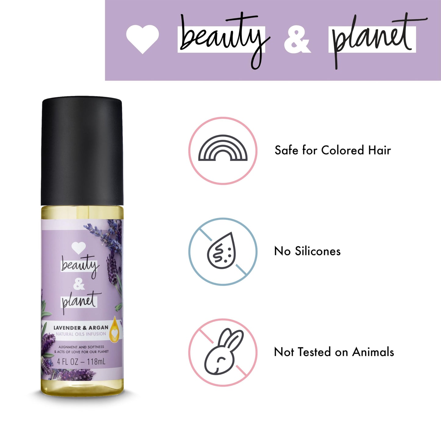 Love, Beauty, and Planet Lavender Argan Essential Hair Oil Beauty & Personal Care Love Beauty And Planet
