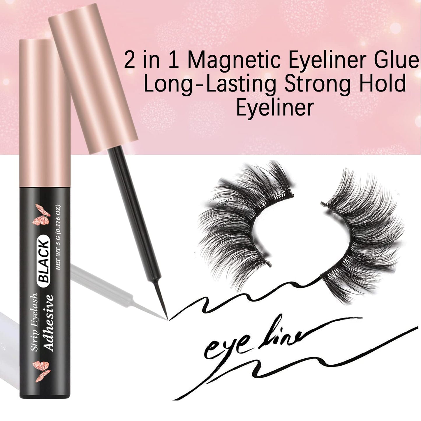 Magnetic Eyeliner 3PCS Smudge Resistant Magnetic liner,Works with All Magnetic Eyelashes,No iron powder and Natural Look,Easy to apply and No Glue Beauty & Personal Care CMNRO