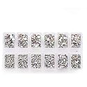 Zealer 1800pcs Crystals AB Nail Art Rhinestones Round Beads Top Grade Flatback Glass Charms Gems Stones for Nails Decoration Crafts Eye Makeup Clothes Beauty & Personal Care Zealer