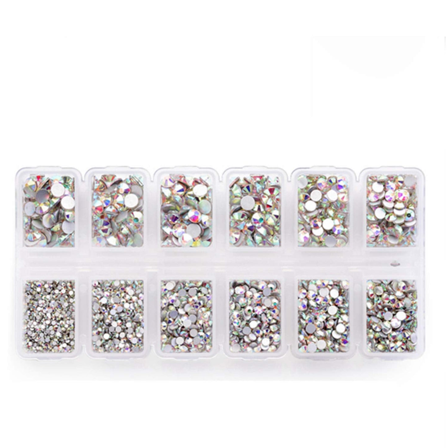 Zealer 1800pcs Crystals AB Nail Art Rhinestones Round Beads Top Grade Flatback Glass Charms Gems Stones for Nails Decoration Crafts Eye Makeup Clothes Beauty & Personal Care Zealer