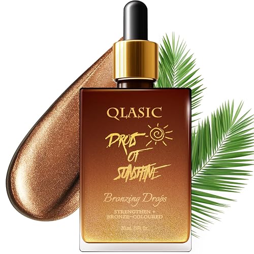 Skin Care Essence Anti-Pollution Drops - Bronzing Serum & Facial Tanning Drops,Fake Tan Peptide Serum,Liquid Bronzer Cream for Aging Skin (Bronze) Beauty & Personal Care QLASIC