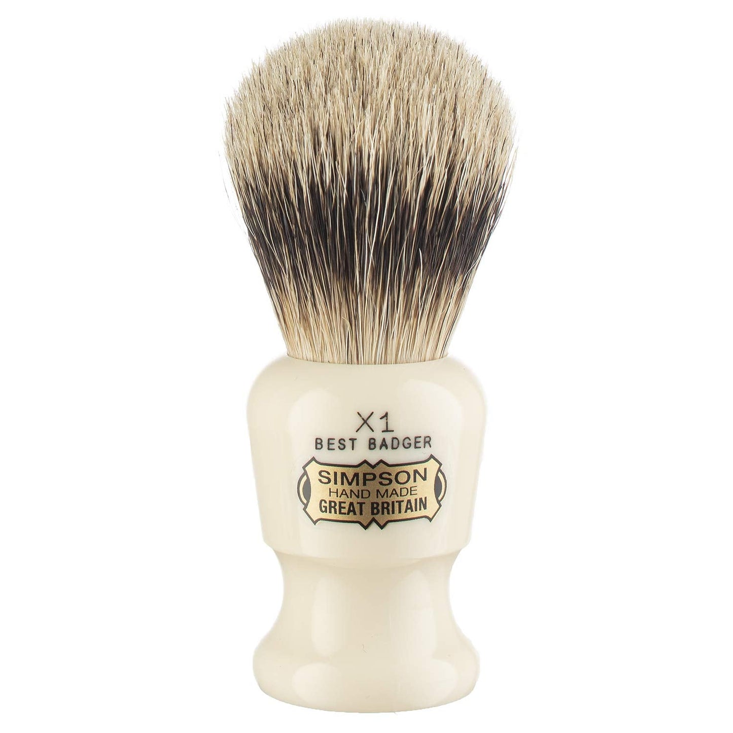 Commodore Best Badger Brush- Simpson Shaving Brushes - Faux Ivory Handle (X1 Best) Beauty and Personal Care Simpson Shaving Brushes