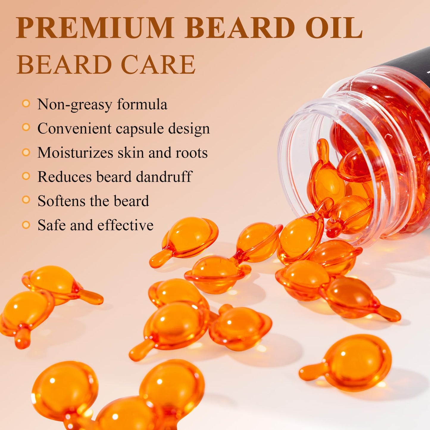 Varolan Beard Oil for Men,Natural Mens Beard Oil Capsules,Naturally Derived Conditioner with Argan Oil,Grapeseed Oil,Jojoba Oil and Vitamin E Beauty and Personal Care Varolan
