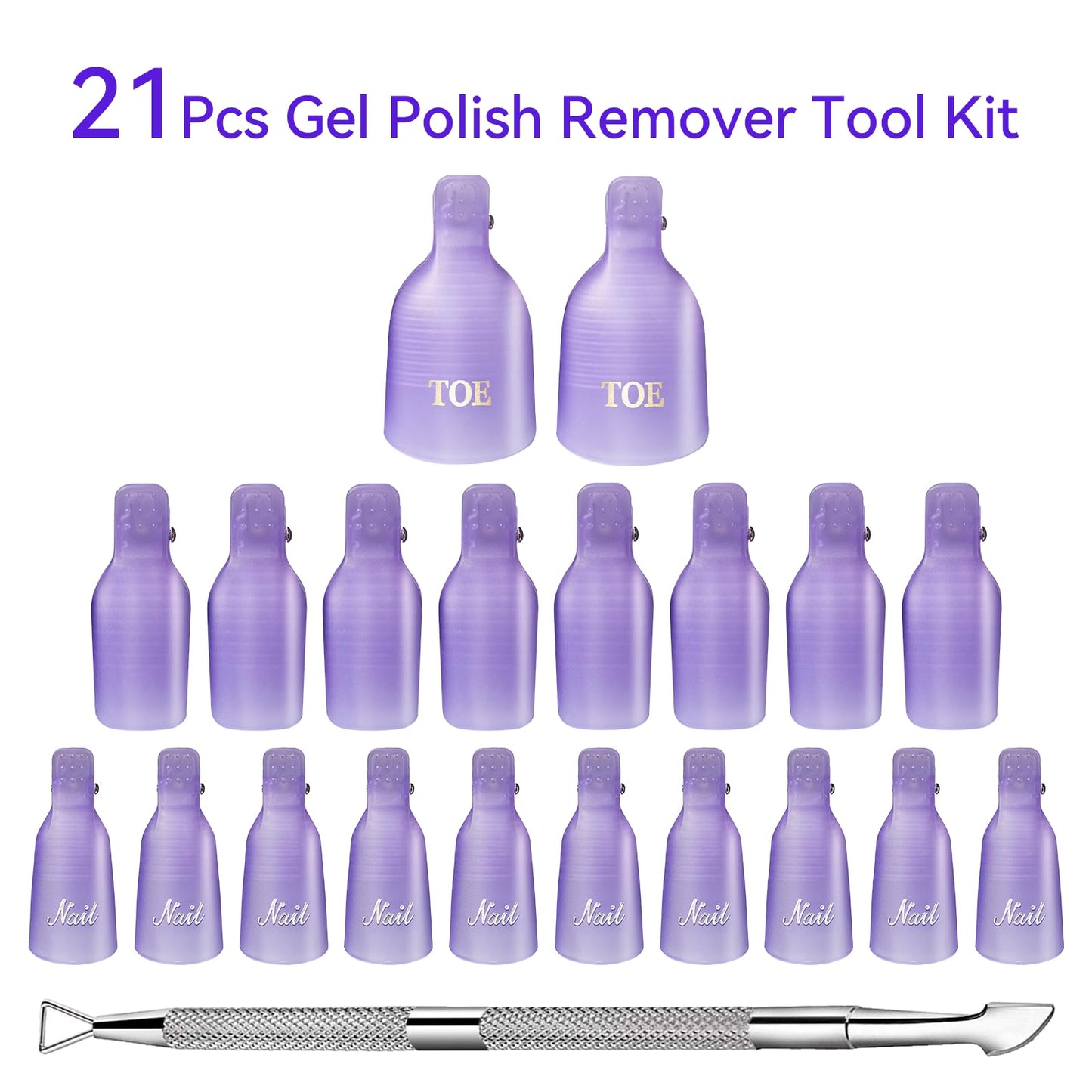 Makartt Nail Polish Remover Clips Kit, 20PCS Reusable Nail Soak Off Clips for Fingers and Toes, Professional Nail Gel Remover Tools with Double-Ended Beauty & Personal Care Makartt