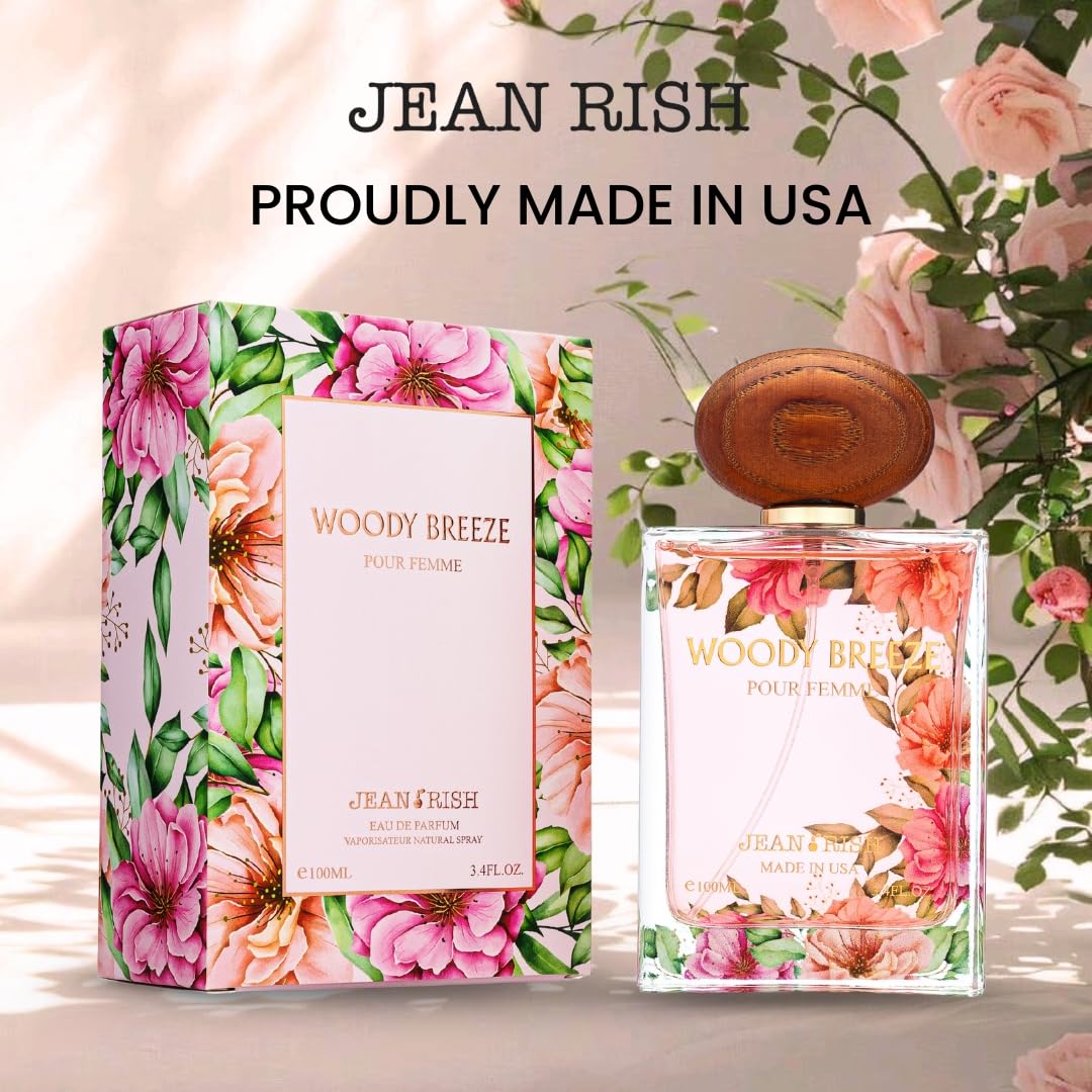 Jean Rish Woody Breeze Perfume for Women Eau De Parfum, Long-Lasting Luxury Fragrance, Made In USA - Pear, Jasmine, Iris, Vanilla, Patchouli Scent - Beauty & Personal Care Jean Rish