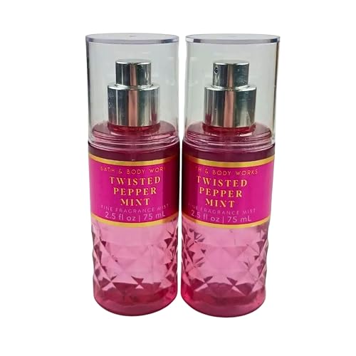 Bath & Body Works Mini Travel Size Fine Fragrance Mists, 2.5oz Each, Set of 2 (Twisted Peppermint) Beauty & Personal Care Bath & Body Works