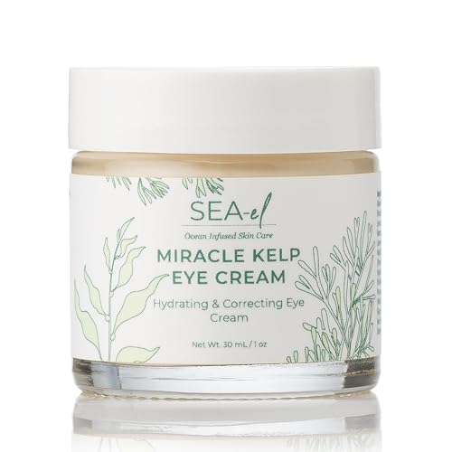 Sea-El Miracle Sea Kelp Eye Cream Hydrating & Correcting Yerba Mate Caffeine & Hyaluronic Acid for Dark Circles Bags & Puffiness - Daily Anti Aging Beauty & Personal Care Sea-El