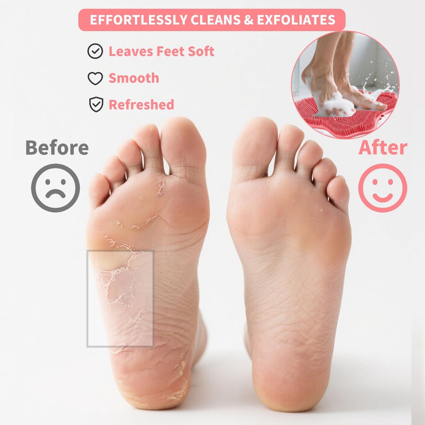 Foot Scrubber in Shower, Shower Foot Scrubber Mat,Silicone Body Scrubber,Back Scrubber with Suction Cups,Shower Body Deep Cleaning Foot Brush Beauty and Personal Care LMMYUN