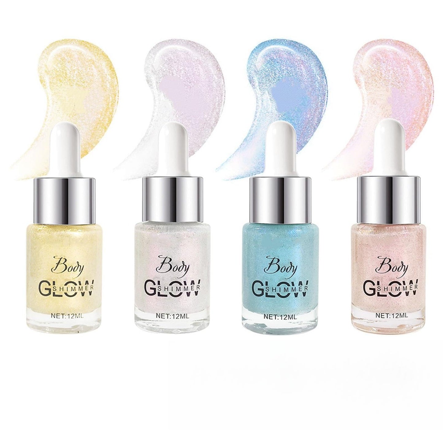 Face Body Glitter Oil for Women, Drop Glitter Body Shimmer Oil, Glowing Liquid Highlighter Makeup, Non-Sticky Shimmer Liquid Luminizer for Mardi Gras Beauty & Personal Care TUOSHITONG