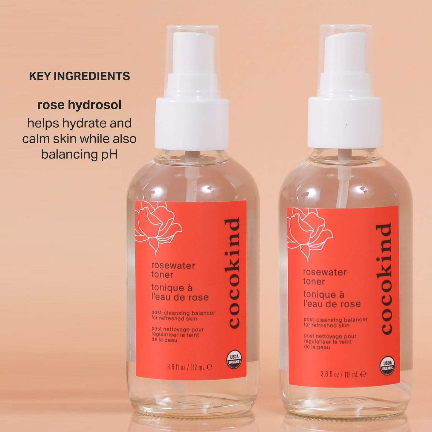 Rosewater Facial Toner by Cocokind, Multipurpose Spray to Set Makeup, Double Cleanse, and Balance Skins pH, Made with Rose Hydrosol, 4 Fl Oz Beauty & Personal Care Cocokind