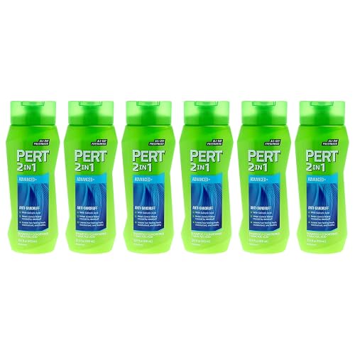 Pert Anti-Dandruff 2 in 1 Shampoo and Conditioner - Advanced with 2 Percent Salicylic Acid - Anti-Dandruff with Zinc - 6 pc Beauty & Personal Care Pert