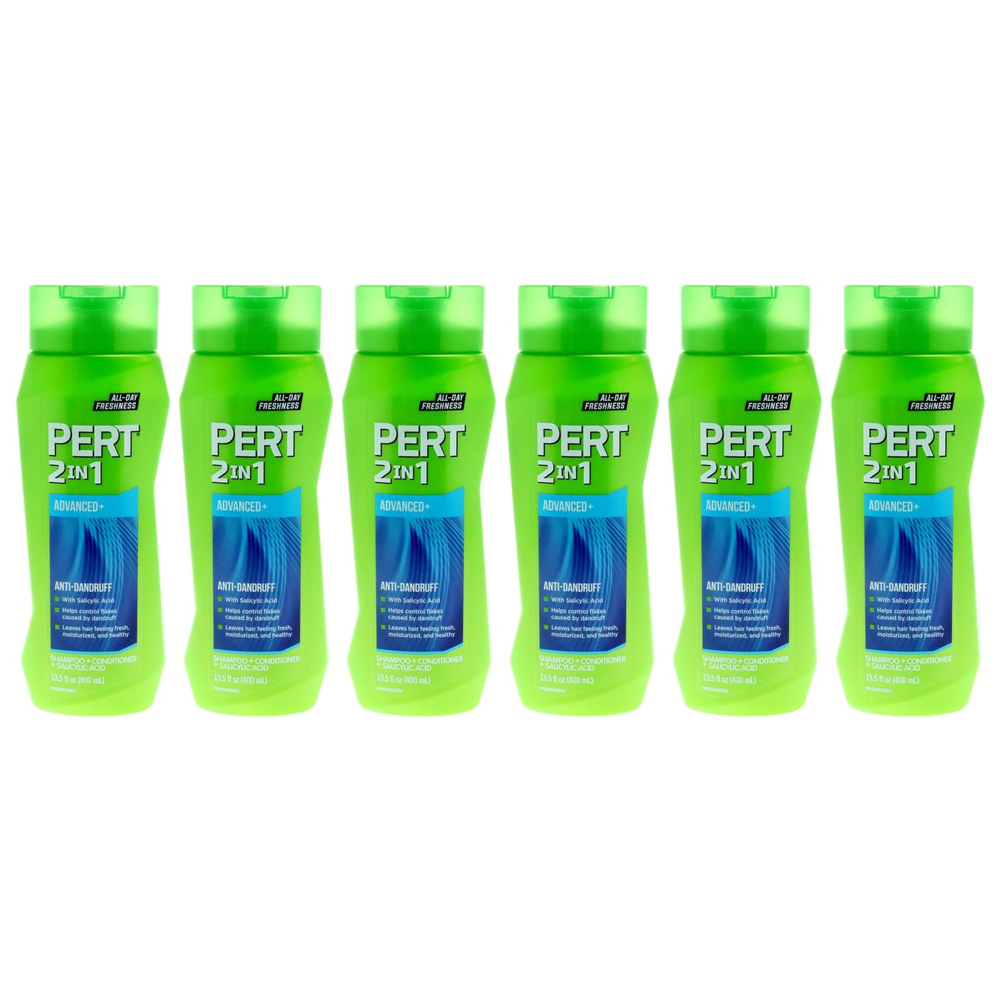 Pert Anti-Dandruff 2 in 1 Shampoo and Conditioner - Advanced with 2 Percent Salicylic Acid - Anti-Dandruff with Zinc - 6 pc Beauty & Personal Care Pert