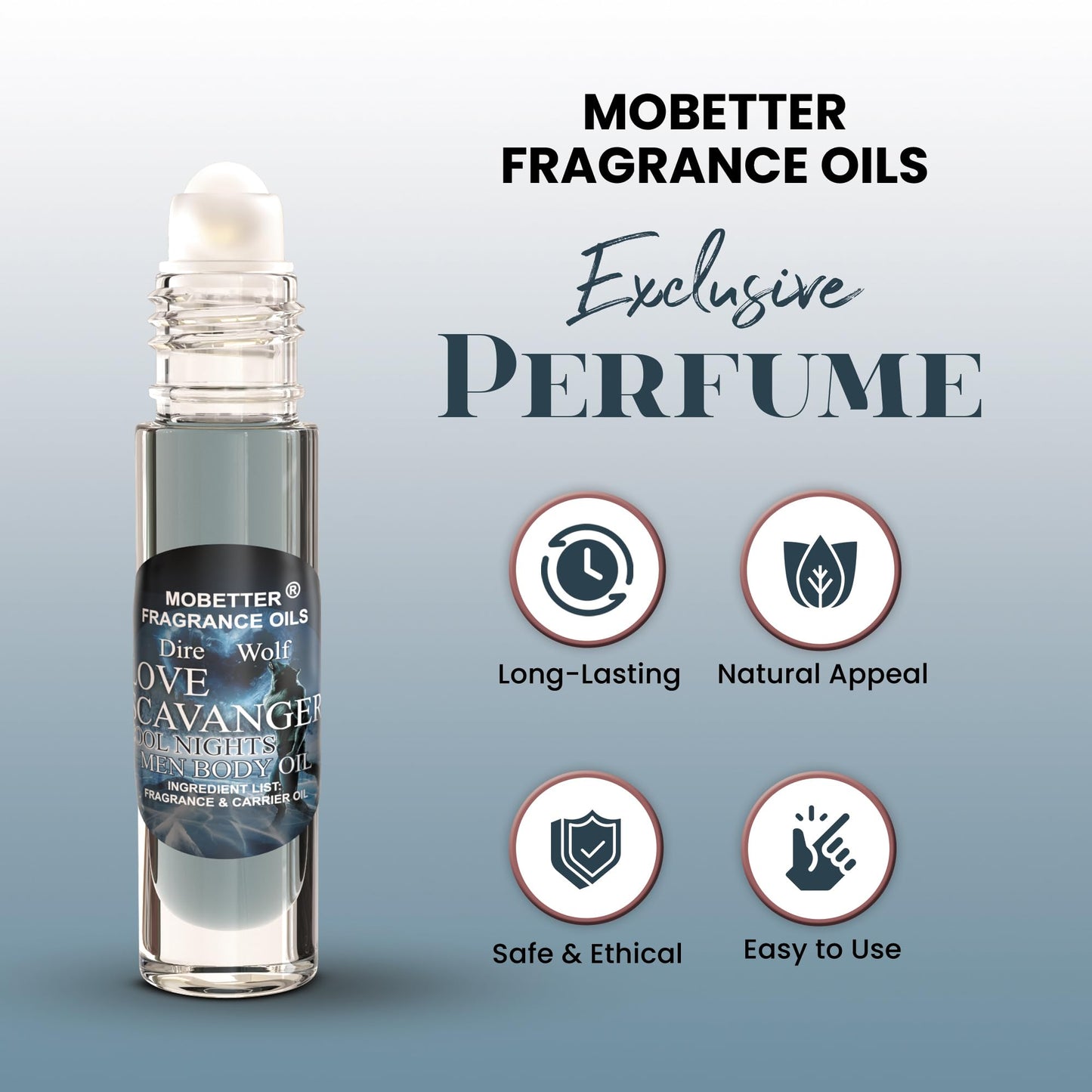 MOBETTER FRAGRANCE OILS Dire Wolf Love Scavanger Cool Nights Men Body Oil 0.33 Oz Roll On, Glass Bottle, Long Lasting, Travel Size Beauty & Personal Care MOBETTER FRAGRANCE OILS