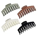 Trademark Beauty Claw Clips - Lightweight Soft Spring Design Hair Clips, Versatility, Anti-Slip Material, For All Hair Types - Neutral, (Pack of 4) Beauty & Personal Care Trademark Beauty