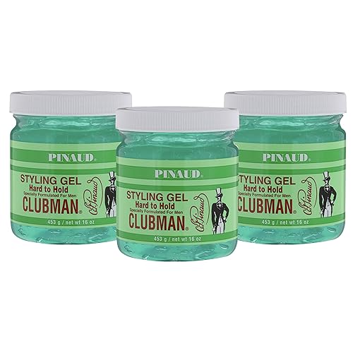 Clubman Pinaud Hard to Hold Styling Gel for Men, Extra Control, 16 Fl Oz (3 Pack) Beauty & Personal Care Clubman