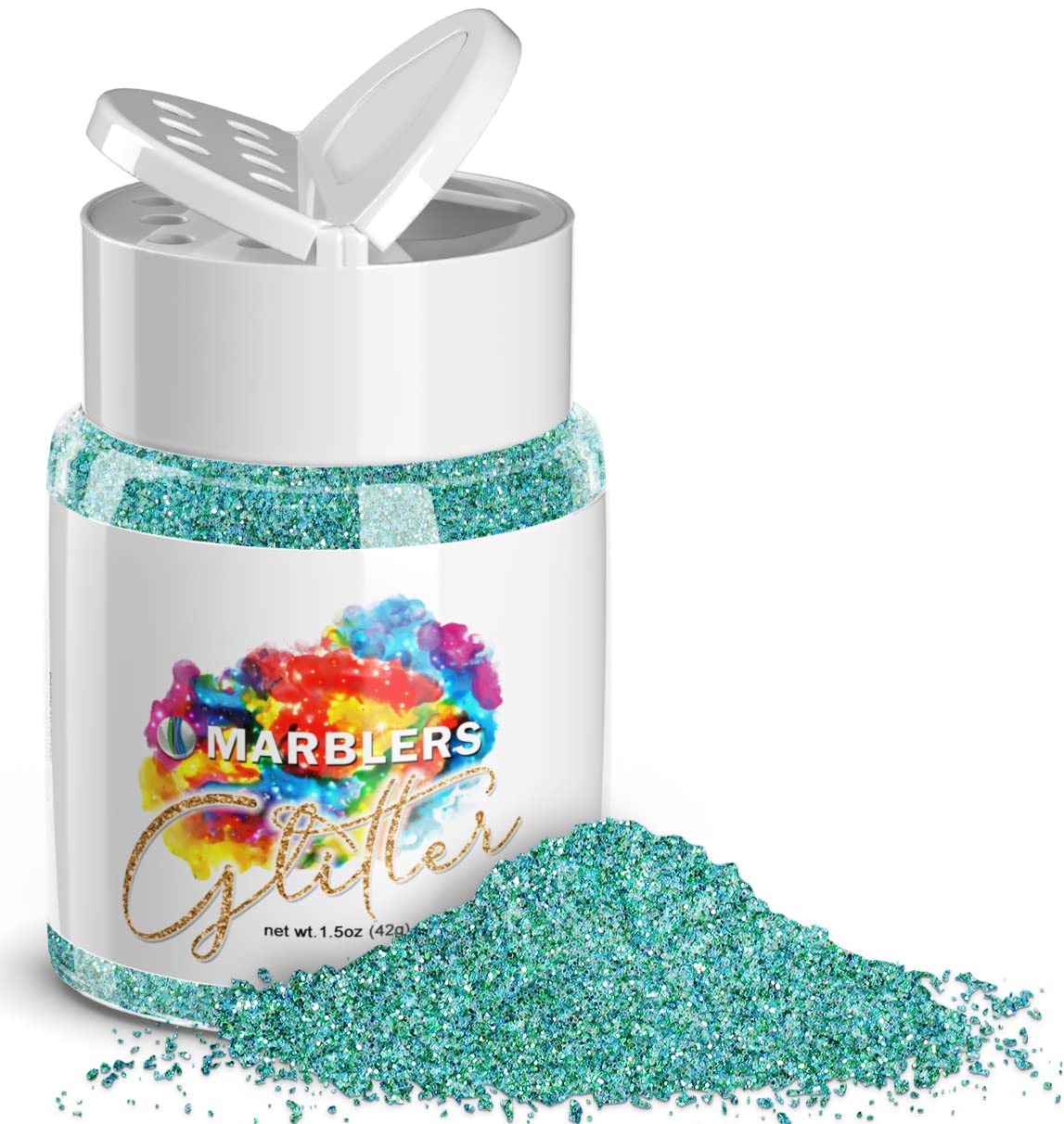 MARBLERS Holographic Glitter [Unicorn Teal] 1.5oz (42g) | Fine | Non-Toxic, Vegan, Cruelty-Free | Face, Body, Eyeshadow, Hair, Festival, Party Makeup Beauty & Personal Care MARBLERS