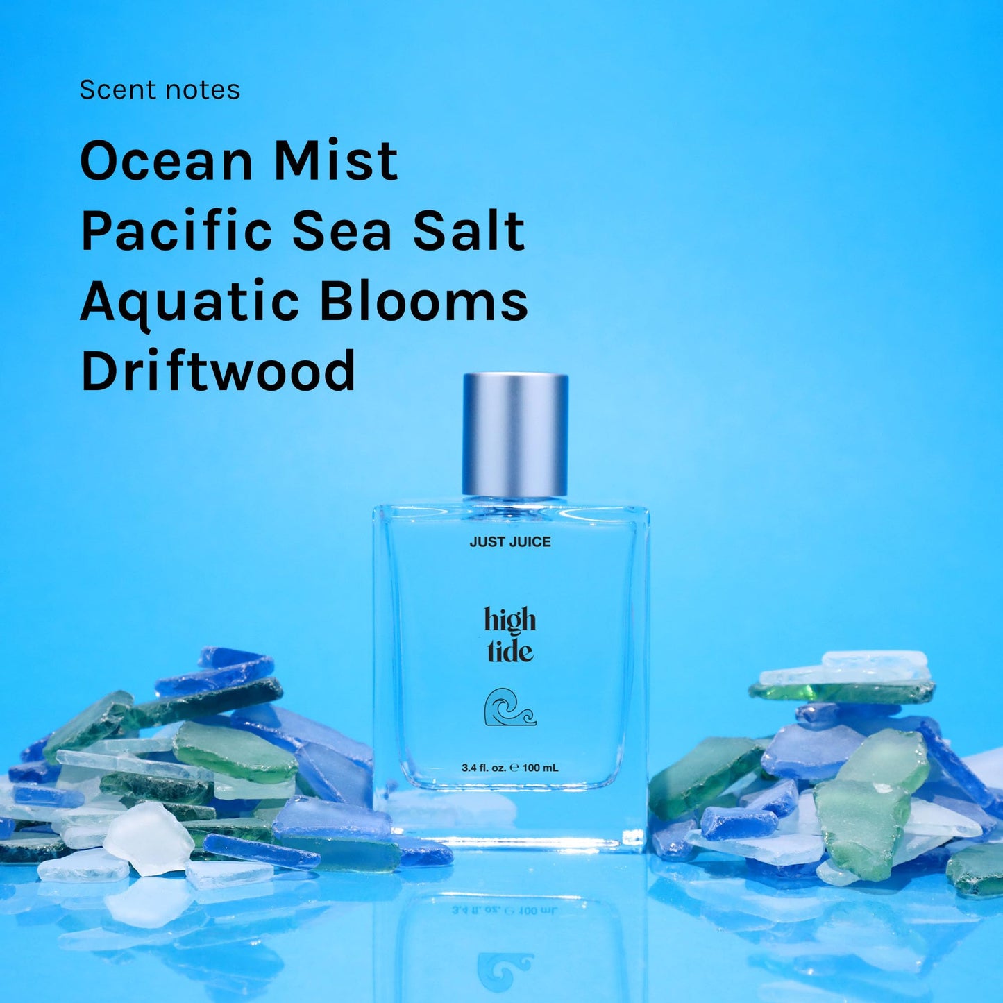 Just Juice High Tide - Cool, Refreshing Perfume for Women and Men - Aquatic Perfume with Ocean Mist, Sea Salt, Amber, Driftwood Notes - 3.4 oz Beauty & Personal Care Just Juice