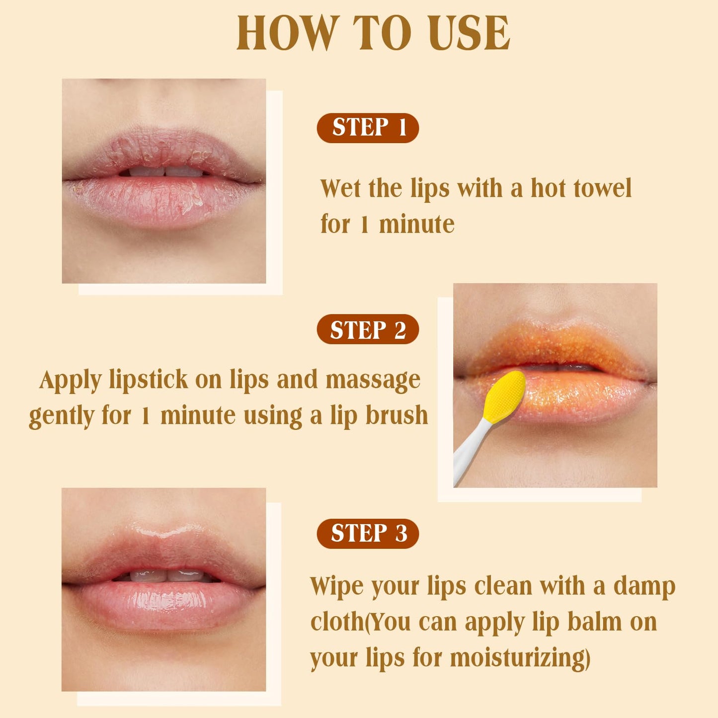 Turmeric Lemon Lip Scrub with Brush, Lip Scrubber Exfoliator for Dark Lips, Dry, Chapped Lips, Reduce Fine Lines, Natural Nourish Sugar Lip Scrub Beauty and Personal Care MUREND